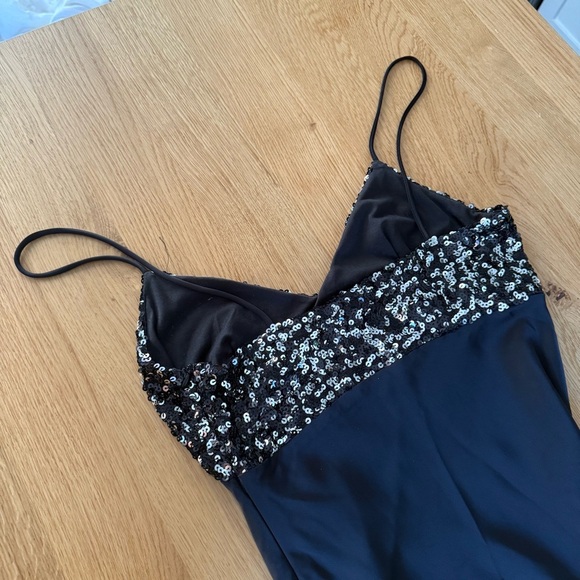 Zara Black Sequin Slip Dress - Picture 6 of 7